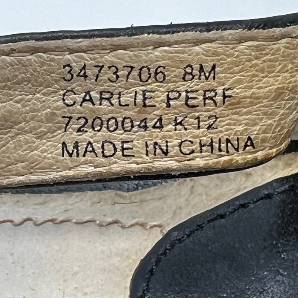 Frye Black Leather Wedge Sandals